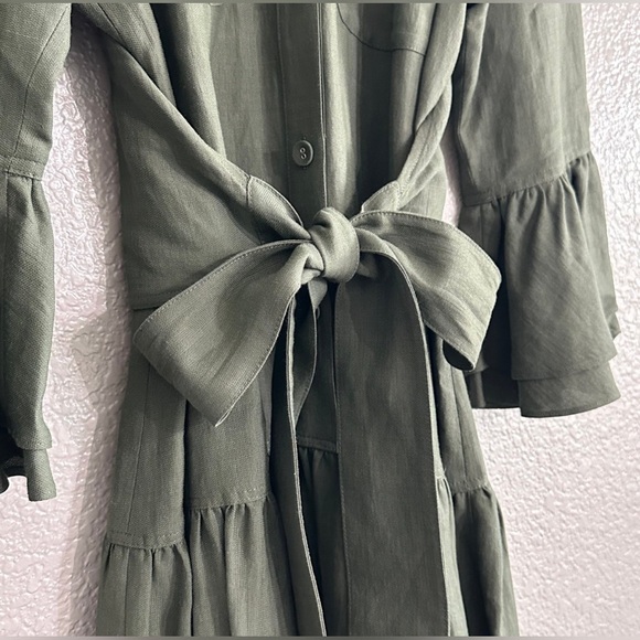 Derek Lam 10 Crosby Olive Green Grommet Hem Mini Dress sz 4 - Picture 7 of 14